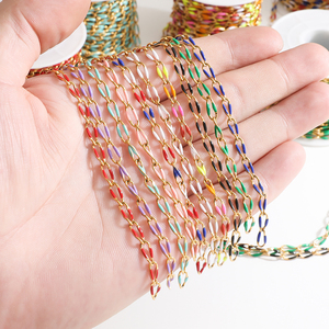 उच्च गुणवत्ता वाले स्टेनलेस स्टील ड्रॉप तेल श्रृंखला 3.7 मिमी विस्तृत गहने <span class=keywords><strong>diy</strong></span> रंगीन चेन डिय हार ब्रेसलेट चेन सामान - Product Image 5