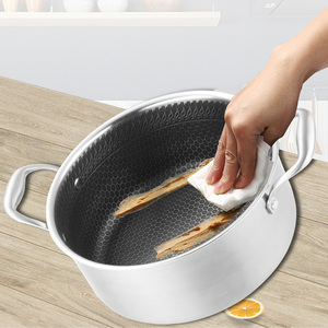 Olla Híbrida de Acero Inoxidable Triple, Moderna, para Salsas, Guisos, Sopas, Apta para Horno y Lavavajillas, con Tapa de Vidrio - Product Image 4