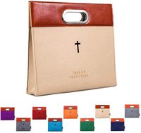 Porte-documents en feutre avec boucle magnétique, poche zippée, design ajouré, papeterie de bureau, option logo personnalisé, compatible avec Bible, tablette, ordinateur portable