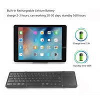Keyboard lipat tiga lipat portabel, Bluetooth dengan Touchpad sensitif untuk iPad iPhone ponsel pintar Laptop dan Tablet