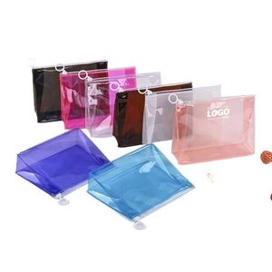 Custom Elegant Portable Clear Waterproof Travel Makeup Bag - Cosmetic Brush Bag, Purse & Pen Pouch - Product Image 1