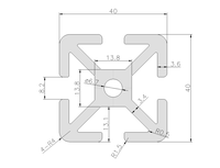 Profils en aluminium industriels 4040, norme européenne 4040W-3.6, série 6000 robuste, cadre en alliage d'aluminium, découpe sur mesure