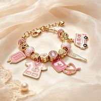 Bracelet Fanhua Jewelry, best-seller TikTok, étanche, en acier inoxydable plaqué or, avec stéthoscope et thermomètre d'ambulance