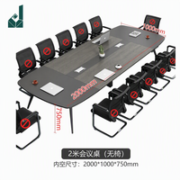 Ensemble de table et de chaises de conférence modernes pour 10 personnes, mobilier de bureau écologique avec installation facile, usage commercial
