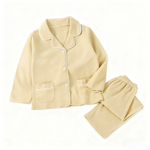 Nouveaux pyjamas chauds en polyester de style américain pour l'hiver, respirants, thermiques, à simple boutonnage, haut de gamme, pour garçons et filles - Product Image 5