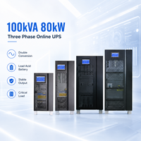 Système d'alimentation sans interruption (ASI) triphasé industriel 100 kVA 80 kW 380 V 400 V avec batterie au plomb pour hôpitaux, vidéosurveillance et systèmes de secours de charges critiques