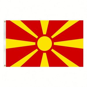 3x5FT Polyester Cheap Price Macedonia Country <b>Flag</b> and National <b>Flag</b> With Two Grommets - Product Image 1