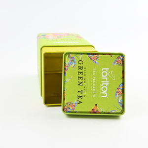 Caja de Metal Cuadrada Alta para Té, con Impresión Flexográfica de la Marca JINKO, con Doble Tapa, 200 ml, Té Verde de Ceilán, con Ilustración Artística Personalizada - Product Image 5