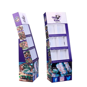 Tùy chỉnh có thể gập lại thân thiện với môi tông sóng hiển thị đứng cho bán lẻ thức ăn nhanh Kệ sàn - Product Image 5