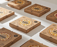 2024 nouvelle coutume 33 35 CM réutilisable 7/9/12 pouces ondulé PET boîte à Pizza feuille d'aluminium Logo usage industriel dossiers d'emballage alimentaire
