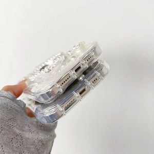 Funda de Teléfono con Espejo, Lazo de Mariposa y Perlas de Lujo <span class=keywords><strong>para</strong></span> <span class=keywords><strong>iPhone</strong></span> 11 12 13 14 15 16 Pro Max, Carcasa Trasera de Resina Epoxi <span class=keywords><strong>para</strong></span> <span class=keywords><strong>Mujer</strong></span> - Product Image 4