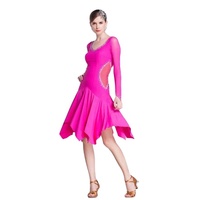 LP-1805 Haute Qualité Pas Cher Femmes Filles De Danse Latine Pratique Offre Spéciale Chaude Rose Danse Latine Pratique Robe Pour La Fête