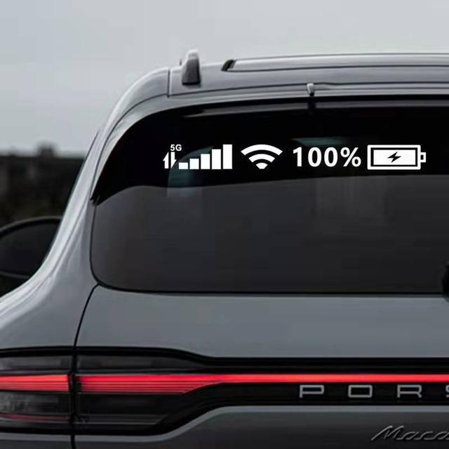 YECAI Reflective Phone Signal Sticker, WiFi Battery 100% Charging Icon Car Decal Waterproof