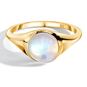 صيحات الموضة الفضة عيار 18 قيراط من الذهب فيرميل ميكرون أحجار طبيعية جوهرة خاتم سوار من حجر القمر - Product Image 1