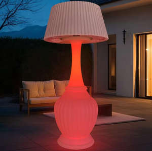 Ensemble de console de chauffage extérieur moderne et luxueux en forme de champignon, efficace, avec feu LED et télécommande, corps en plastique pour chauffage d'espace d'hôtel - Product Image 4