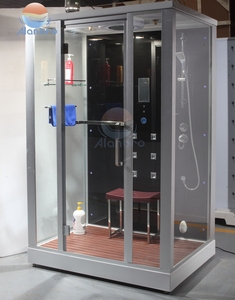 Cabine de douche vapeur autoportante en verre trempé acrylique avec jets de massage corporel et sauna humide - Product Image 6