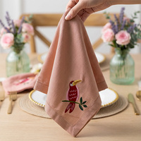 Serviettes de table rectangulaires personnalisées faites à la main en coton et lin, écologiques, traditionnelles, pour l'été, pour invités