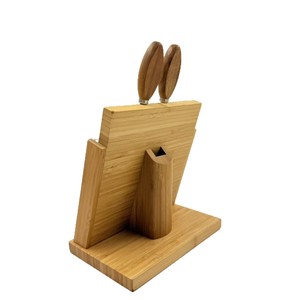 Porte-couteaux en bambou magnétique 23x15x24cm, organiseur de couteaux de cuisine écologique - Product Image 2