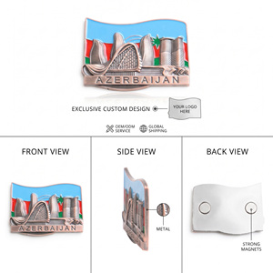 Souvenir Turistico dell'Azerbaigian Magneti per Frigorifero in Lega di Zinco Ecologici e Durevoli Personalizzati Città del Mondo - Product Image 1