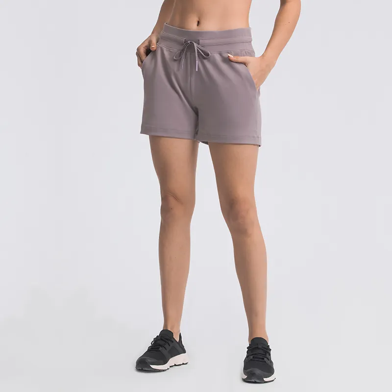 New product workout shorts women pocket factory wholesale woman gym soft logo yoga shorts