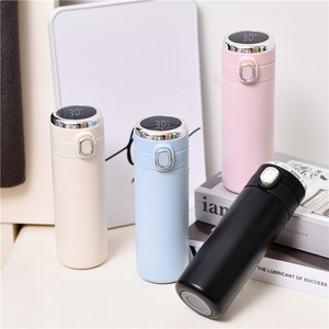 Bouteille d'eau isotherme portable en acier inoxydable 304 de 320 ml et 420 ml avec affichage de température intelligent, couvercle pop-up en forme de pois, logo personnalisé - Product Image 4