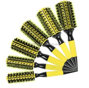 6 tamaños herramientas profesionales de estilismo de salón cepillo de pelo redondo cepillo de barril de hierro de cerámica 2 colores rizador de pelo de Brasil