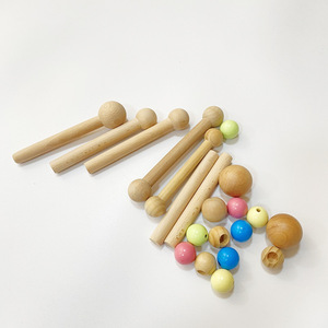 Wooden Drumsticks With Round Ball Ends 1.5X13Cm Natural Color For <b>Kids</b> Musical Toys Office Use - Product Image 3