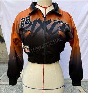 Chaqueta universitaria recortada para mujer, chaqueta con letras de béisbol de cuero y lana de primera calidad para mujer, manga larga - Product Image 2