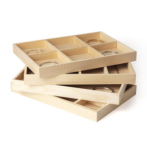 Wooden Jewelry Display Tray Divided Storage <b>Box</b> For <b>Bracelets</b> And Pendants Solid Wood Desktop Organizer - Product Image 1