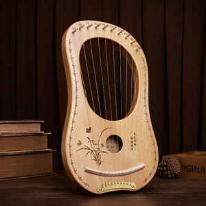 Venta al por mayor de música, regalo, instrumento de cuerda, exquisitos patrones tallados, arpa de Lira de 10 cuerdas - Product Image 5