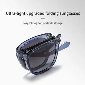 사용자 정의 스포츠 여성 디자이너 남성 선글라스 접이식 선글라스 컴팩트 편광 렌즈 안티 UV 400 접이식 tr90 선글라스