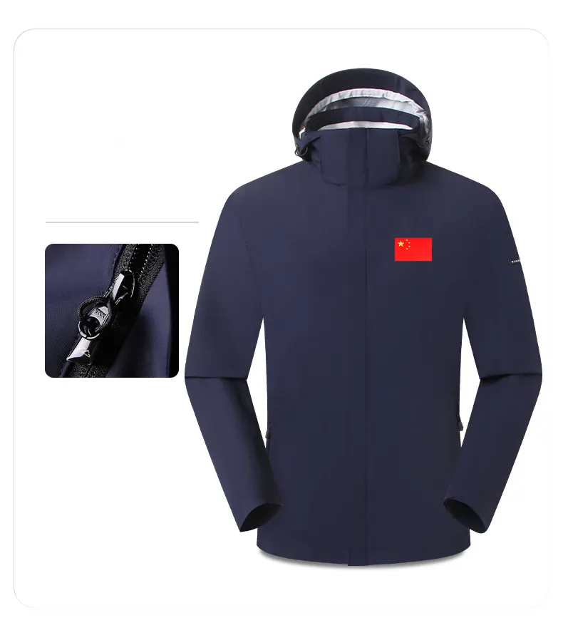 Cheap Price Custom Autumn Winter Men'S Navy Blue Flag Edition Waterproof Jacket