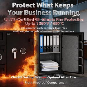 <span class=keywords><strong>TIGERKING</strong></span> Coffre-fort commercial robuste à double porte de 10,08 pieds cubes avec fente de dépôt, résistance au feu de 45 minutes, pour espèces et documents - Product Image 2
