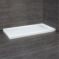 Kit de base de douche rectangulaire moderne en acrylique 32x60 UPC avec drain latéral réversible dissimulé et garantie de 2 ans pour salle de bain