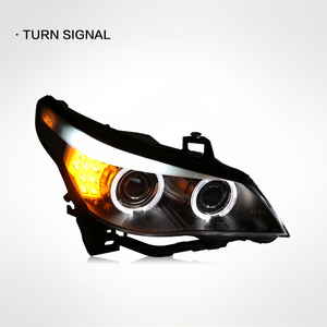 Faros Delanteros para <span class=keywords><strong>BMW</strong></span> <span class=keywords><strong>E60</strong></span> 2003-<span class=keywords><strong>2009</strong></span> <span class=keywords><strong>523I</strong></span> 530i, Estilo Deportivo, Ojos de Ángel LED, DRL, HID Bi-xenón, Repuestos para Auto - Product Image 3