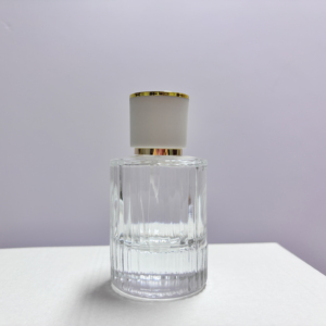 Botella de Perfume Redonda de Vidrio Transparente de 30ml, 50ml y 100ml al por Mayor con Tapa Blanca - Product Image 3
