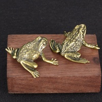 Ornamen Katak Mini Kustom Kerajinan Kuningan Ornamen Patung Patung Katak
