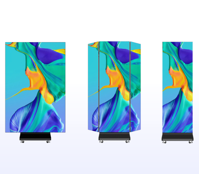 Led Advertising Digital P2.5 P3 P4 Folding Double Sided Three Led Tri Fold Poster Foldable Led Screen Display
