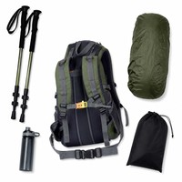 Sac à dos de randonnée portable imperméable 40L en nylon pour le camping en plein air, les voyages, léger, multifonctionnel, vert foncé