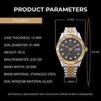 Montre-bracelet pour homme avec logo personnalisable, bracelet en acier inoxydable de haute qualité, mouvement à quartz, style intemporel, affichage de la date, 20 mm.