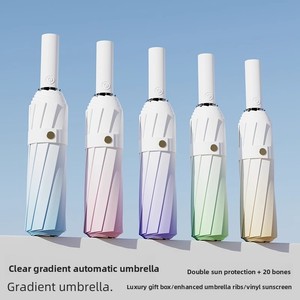 <span class=keywords><strong>Paraguas</strong></span> Plegable Automático <span class=keywords><strong>de</strong></span> Doble Varilla con Color Degradado para Mujer - Diseño Plegable Versátil que Protege del Viento, Sol y Rayos UV - Product Image 2