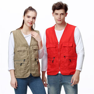 XDH2052 Vente en gros <span class=keywords><strong>de</strong></span> chemises publicitaires multi-poches, vêtements <span class=keywords><strong>de</strong></span> travail imperméables, gilet <span class=keywords><strong>de</strong></span> <span class=keywords><strong>journaliste</strong></span>, gilet <span class=keywords><strong>de</strong></span> bénévole personnalisé avec logo - Product Image 4