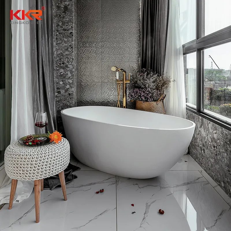 small size 1200mm resin stone solid surface bathtub skirtless freestanding spa soaking hot tub for mini bathroom