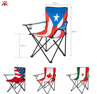 Chaise d'extérieur pliante de haute qualité Country Flag Design Grands accoudoirs et petit dossier monobloc pour la détente