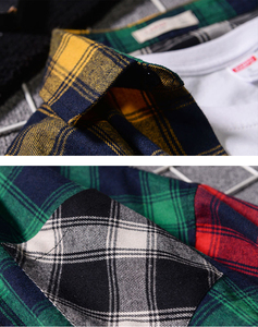 2024 printemps nouvelles grandes tailles épaules tombantes ample décontracté Plaid à manches longues <span class=keywords><strong>chemise</strong></span> couleur bloc flanelle <span class=keywords><strong>chemise</strong></span> à carreaux - Product Image 3