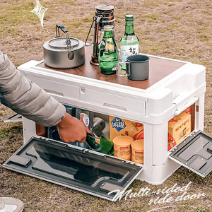 Valise pliable en plastique robuste de grande capacité 60L avec boîte de camping pour le rangement extérieur - Product Image 2