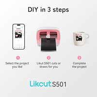 Likcut Macchina Tagliatrice di Vinile Creator Bundle con Custodia per il Trasporto e Accessori, Set per la Creazione di Adesivi Facile da Usare