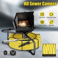 Caméra vidéo d'inspection de tuyau d'égout 10M 18mm 16GB carte DVR IP68 Endoscope industriel de canalisation d'égout de vidange 4.3 "moniteur
