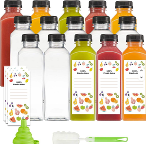 Dùng Một Lần Đồ Uống Container Vuông Sắc Nét 8Oz 12Oz 16Oz 24Oz Nhựa Chai Nước Giải Khát Chai Nhựa Cho Nước Trái Cây - Product Image 1