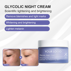 Hidratante de belleza blanqueador glicólico AHA orgánico Natural 50g crema Facial para mujer antipigmento removedor de manchas negras crema de noche - Product Image 2